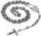 Flongo Rosenkranz Kette Halskette, Edelstahl Anhänger Halskette Kette Kugelkette Gold Golden Jungfrau Maria Jesus Christus Kruzifix Kreuz Kugel Perlen Klassiker Herren,Damen Accessoires