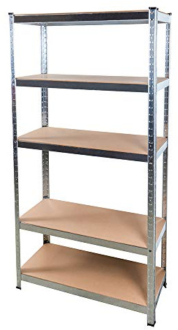 Unbekannt Schwerlastregal 180x90x40 cm steckbar aus Stahl für 875 kg mit 5 MDF Böden