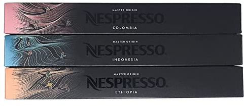 Nespresso - Variété Pack - 30 gélules - Indonésie - Colombie - Ethiopie - Mélange de goûts naturels