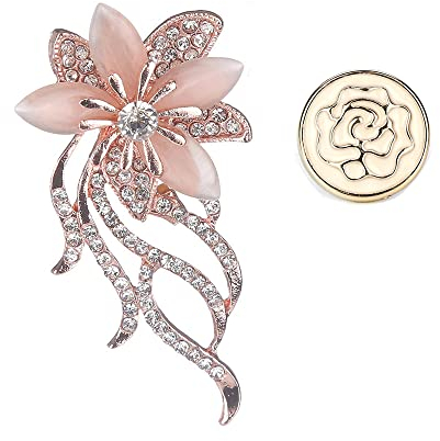 WayOuter Broche avec Oeil de Chat pour Femme crée par Merdia Broche Chic Bouquet de Mariage (Argent)