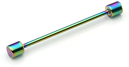 PiercingJ 1x 1.6mm Edelstahl Zylinder Industrial Barbell Piercing Industrial Hantel Ohr Knorpel Barbell Piercing Ohrstecker Unisex Punk, Länge 37mm (Bunt)