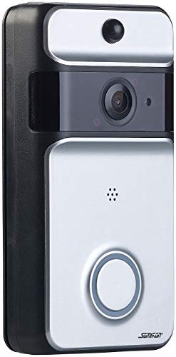 Somikon Klingel Kamera: WLAN-Video-Türklingel mit App, PIR-Sensor, 166° Bildwinkel, Akku, IP53 (Doorbell, Videotürklingel, Überwachungskamera)