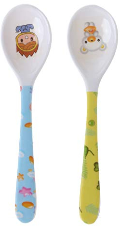RROVE Cuchara para bebés Alimentador Seguro Suministros de Aprendizaje, Cubiertos Cubiertos Vajilla Infantil Niños Niños Cabeza Recta Alimentación Alimentación