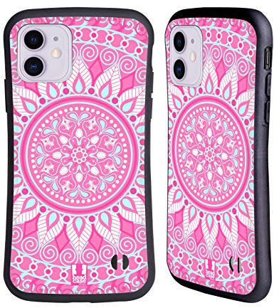 Head Case Designs Parata Rosa Mandala Custodia Cover Ibrida Compatibile con Apple iPhone 11