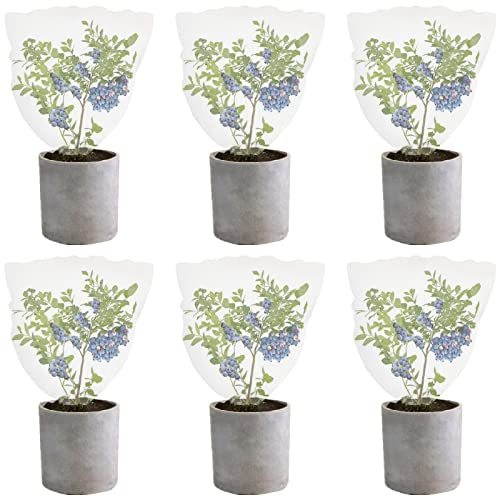 Yopay 6 Pack Plant Barrier Net Mesh with Drawstring, 3.4Ft x 2.3Ft Large Garden Plant Bird Barrier Tomato Protective Cover, Protect Plant Fruits Trees Flower from Bird, Extra Strong, Ventilated