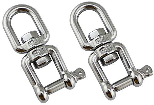 POFET 2Pcs 10mm Dispositivo Grillo Girevole con Anello a Scatto in Acciaio Inox 304 per Carichi Pesanti
