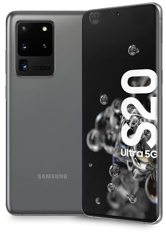 Samsung Galaxy S20 Ultra Smartphone, 5G, 128 GB expandibles, Hybrid SIM/eSIM, [versión italiana], gris (Cosmic Gray) (reacondicionado)