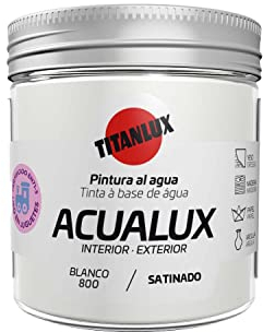Titanlux Acualux pintura acrílica multiadherente Satinado Blanco 75 ml