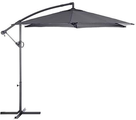 Hespéride - Sombrilla Colgante Redonda Janeiro Antracita - 3 m - Orientable a 360°