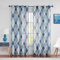 Beauoop Blue Grey Sheer Curtains for Bedroom 72 Inch Drop Voile Curtains for Living Room Geometric Print Linen Textured Curtain for Kitchen Farmhouse Lattice Window Curtain Drapes 2 Panels