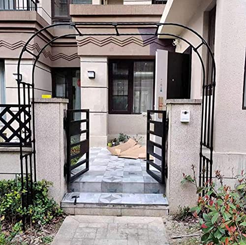 LIMEID Rosenbogen Spalier Pergola, Eisen Metall Gartenbogen, Metallpergola, Großer Bogen Garten Rosenbogen verzinkt mit Stützrahmen, für Kletterpflanzen Rosen Spalier Spalier,240x240cm