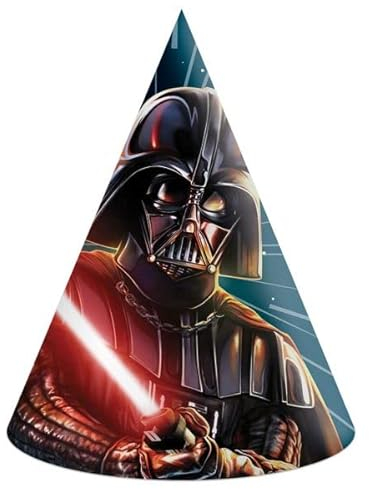 Procos - Kegelmützen Party Star Wars Galaxy aus FSC-Papier, 6 Stück, mehrfarbig, PR93958