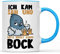Kaffeetasse Ich kam sah und hatte direkt keinen Bock lustige Tasse, Farbe: hellblau