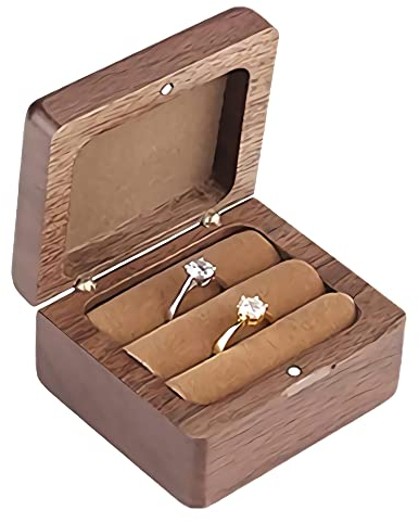 Ehering Box, Verlobungsring Träger Box, Holz Ringschachtel, Holz Ring Box, Massivholz Ring Aufbewahrungsbox, für Einweihungsparty, Hochzeitstag, Weihnachten, Thanksgiving, Valentinstag, Geburtstag