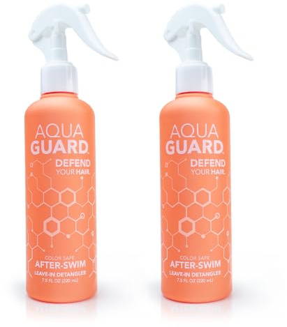 AquaGuard After-Swim UV Leave-In Detangler - Protects Hair From the Sun for Smooth, Silky Feel - Paraben & Gluten Free, Vegan, Color Safe, Leaping Bunny Certified (2-Pack)