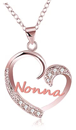 GUOYU Regalo Nonna Collane Nonna Regalo Natale per Nonna Collana Donna regalo Compleanno Nonna Regalo Natale per Nonna Cuore Diamante Collana Argento Pendent