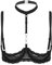 CHICTRY Womens Wet Look Patent Leather Lingerie Quarter Cups Strappy Underwired Bra Tops Clubwear 2# Black M