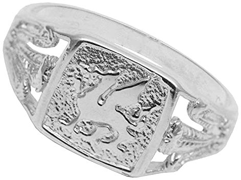 Ring Sterling-Silber 925 walisischer Prince of Wales Drachenring Größe J - Y in Großbritannien hergestellt, mit luxuriöser Kunstleder-Ringschatulle, Sterling Silber