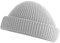 Roughtex Fisherman Beanie Rippstrick Fischermütze Kurze Strickmütze Flache Kuppe rPET Hellgrau