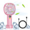 BoloShine Handventilator, Mini USB Ventilator Tragbarer Tischventilator 5000mAh Aufladbar Batterie Lüfter, 5 Einstellbare Geschwindigkeiten Leise Fans für Reisen Büro Zuhause Draußen (Rosa)