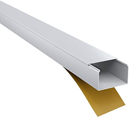 Kabelkanal aus hochwertigem PVC weiß Selbstklebend 2m - 5 Stück - 40x25mm