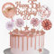 Yunchu Online Tortendeko 35. Geburtstag Frau - Happy Birthday Cake Topper Roségold - Kuchen Topper 35 Jahre - Kuchendeko Cupcake Toppers