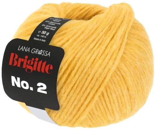 LANA GROSSA Brigitte Nr.2 | Edle Netzgarnstruktur aus Alpaka und Baumwolle | Handstrickgarn aus 47% Alpaka, 45% Baumwolle & 8% Schurwolle | 50g Wolle zum Stricken & Häkeln | 140m Garn FB 57