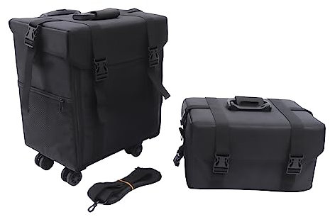 Trucco professionale con cassetti, beauty case da pilota, beauty case, trolley da viaggio per parrucchieri, trucchi professionali, parrucchieri, ecc, Nero , 44*35*71.5, moderno