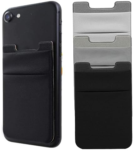 KQNM 3 Piezas Soportes para Tarjetas De Teléfono,Tarjetero Movil,Bolsillo Autoadhesivo para Tarjeta con Adhesivo En La Parte Posterior del Teléfono, Cartera para Tarjetas De Crédito