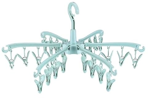 HENGBIRD Perchero de Calcetines, Perchas on 24 Pinzas para Ropa Interior, Tendedero pequeño, Sujetador, Cortavientos, Plegable Estante de Secado de Ropa (Verde)