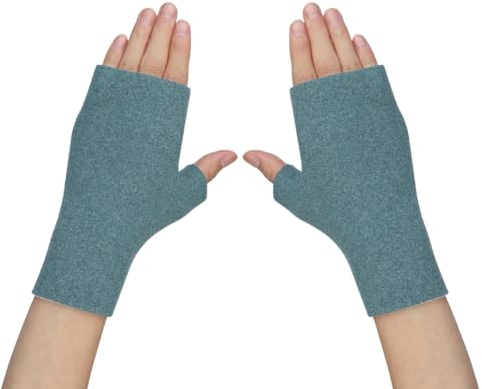 Handstulpen Fingerlos Kinder Armstulpen mit Daumenloch Handschuhe Gefüttert Warm Fäustlinge Lang Weich Pulswärmer Handgelenke Winddicht Armwärmer Winterhandschuhe für Mädchen Junge Outdoor Grün