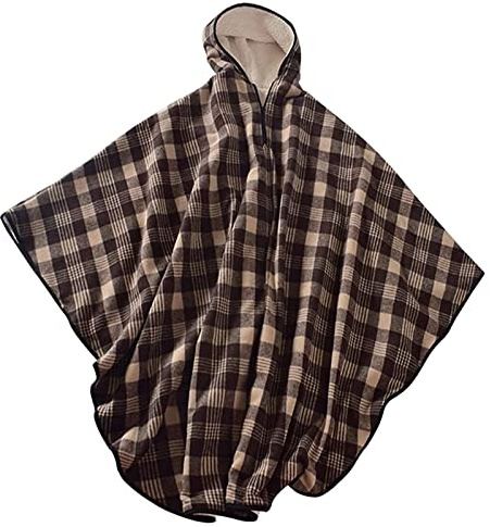 JACCOS Manta para silla de ruedas con forro polar para silla de ruedas con capucha, ropa para silla de ruedas, poncho de invierno para mujeres y hombres, cubierta acogedora para silla de ruedas, manta