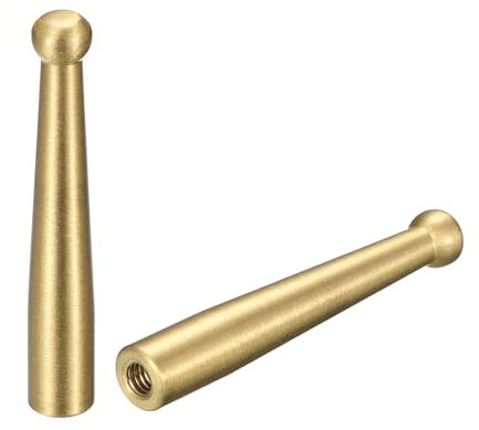 sourcing map Decorative Wall Hooks, 2Pcs - Solid Brass Entryway Coat Hooks, Hangers Wall Mounted for Bathroom, Cloakroom, Wardrobe, Shoe Cabinet (8mm x 50mm)