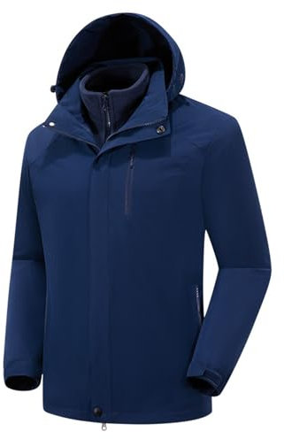 NMVAWIPT Men’s 2-in-1 Softshell Ski Jacket, Snowboard Winter Warm Coat Snowsuit Windproof Waterproof Raincoat (Color : Men -B, Size : 3XL)