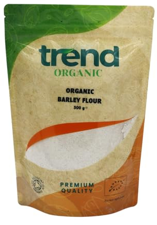 Trend Organic Barley Flour, 500g - Packed with Essential Nutrients for Wholesome Cooking- Certified Organic, Vegan, Sustainably Sourced, Non-GMO, No Additives No Preservatives, Raw