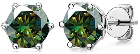 1 Karat D-Farbe-Moissanit-Ohrringe für Damen und Herren, S925-Sterlingsilber, rosa/blau/grüner Diamant-Ohrstecker für Damen, Hochzeit, Geburtstag, Geschenk