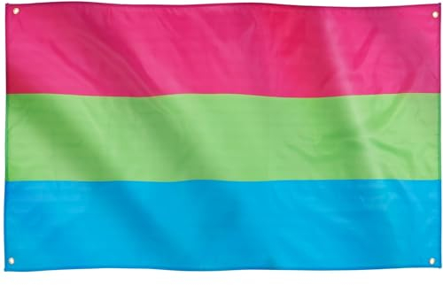 Runesol Polysexuelle Pride Flagge, 91x152 m, 4 Ösen, eine in jeder Ecke, Gay Pride Flagge, LGBT+ Flagge, Pride Fahne, Premium-Fahnen, polisessuale, Polysexual, Festival Parade Feier