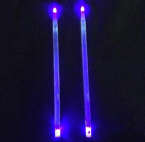 Une Paire de Baguettes Lumineuses 5A,Baguettes de Batterie Lumineuses LED,Drum Sticks LED Glow,Baguettes Colorées,Baguettes en Acrylique,adaptées aux Performances sur scène