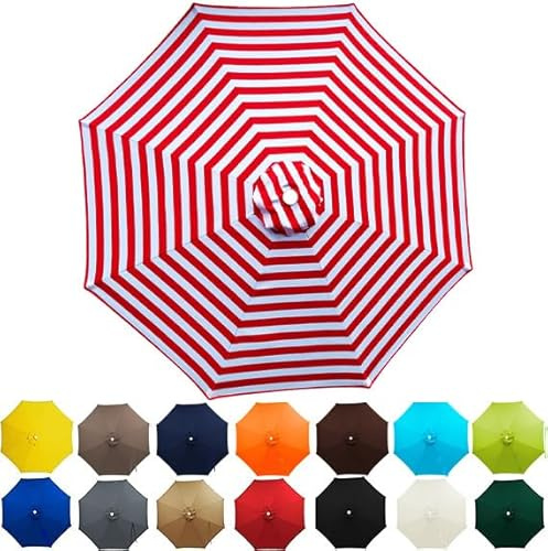 XRDSHY Sonnenschirm Ersatzbezug 2.5m/2.7m/3m/3.5m/4m 6/8 Streben, UV-Schutz Ampelschirm Bezug, Wasserdicht Schirmbezug Sonnenschirm Ersatzteile für Balkon, Garten, Pool und Strand