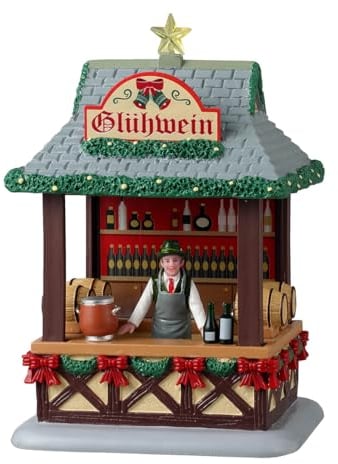LEMAX Chiosco di vini Gluhwein Booth in resina H16 x 10,8 x 10,1 cm