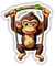 Samunshi® Kleiner Affe mit Schaukel Aufkleber Autoaufkleber für Motorrad Fahrrad Roller oder Auto Sticker Fahrrad Mtb Mountainbike Rennrad Comic Cartoon Tier Sticker 10cm Kleiner Affe mit Schaukel