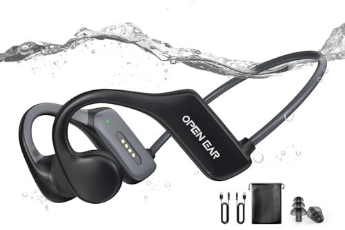 Bone Conduction Headphones, Bluetooth 5.3 Headphones Built-in MP3 32G Player, IP68 Professional Waterproof Headphones Swimming, Comfort&Lightweight Open Ear Headphones for Workout, Running,Cycling
