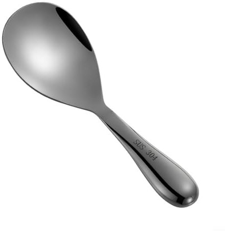 Cucchiaio da riso in acciaio , cucchiaio da riso, utensili da cucina, per casa, ristorante, hotel, cucchiaio da riso (E)