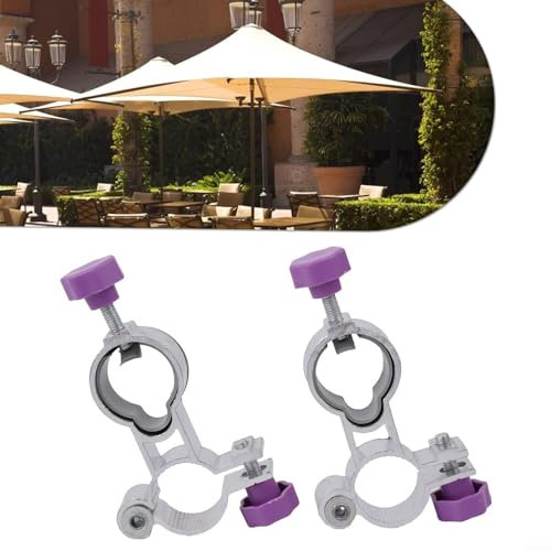 Gbtdoface 2 soporte para sombrilla de silla de pesca, aleación de aluminio, clips resistentes en la silla de sombrilla con abrazadera para silla de jardín, silla de playa, silla de pesca, soporte para