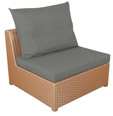 chilly pilley® Rattan-Möbelkissen, Gartenkissen, Sitzkissen, viele Größen und viele Farben 50x60x10, Silber