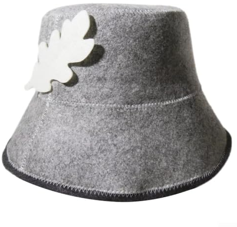 Cappello da pescatore unisex in feltro, assorbe l'acqua, kit da bagno per migliorare il tempo della sauna (grigio)