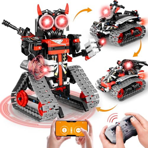 JOYTREKY Technik ab 5-12+ Jahre Jungen, 3 in 1 Roboter Kinder Spielzeug ab 5-12+ Jahre Junge Mädchen App-Fernsteuerung Lernspielzeug Technik Auto Roboter