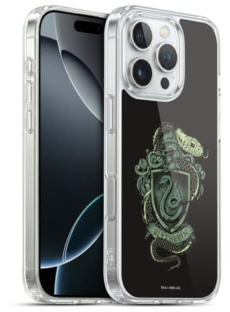 Head Case Designs Offizielle Harry Potter Slytherin Deathly Hallows XIV Gelhülle [Militärischer Schutzgrad] Kompatibel Mit Apple iPhone 16 Pro Und Kompatibel Mit MagSafe