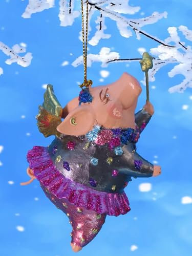 POMMERNTRAUM ® | Weihnachtsbaumhänger Weihnachtsengel Engel Ballerina-Schwein Glücksschwein Schwein Glücksbringer Schutzengel Weihnachtsbaumdeko (2)