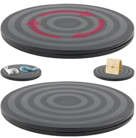 2 soportes giratorios de 360° con rodamientos de bola, base giratoria para TV, 20 cm, plato giratorio, plantas en maceta, altavoces, ordenadores portátiles, monitores, objetos de artesanía